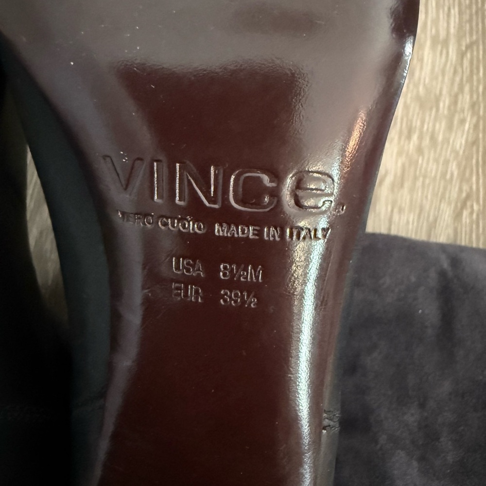 Vince Chase Black Leather And Suede Ankle Boots 8.5 - Picture 3 of 5